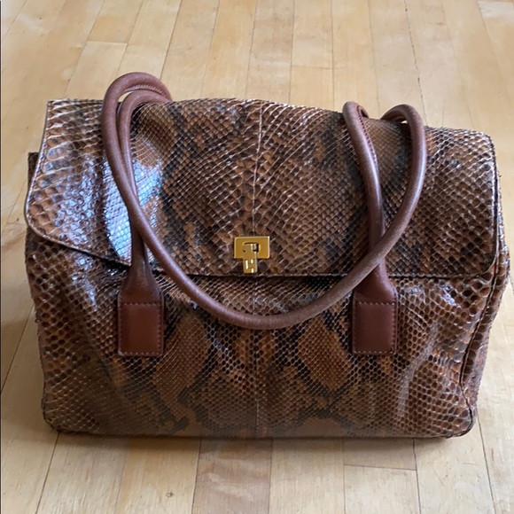 Lambertson Truex Handbags - Vintage Python Lambertson Truex Boxcar Purse